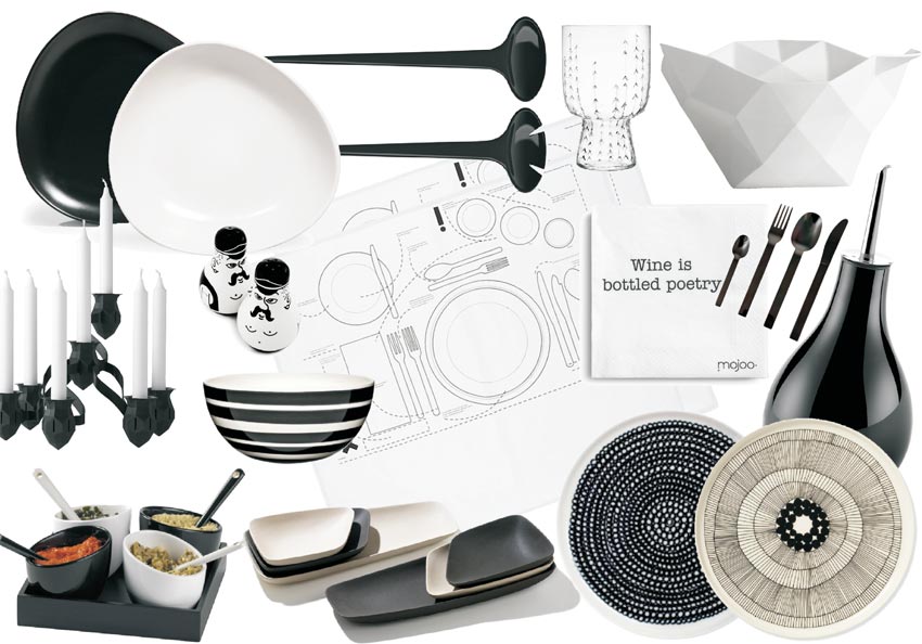 Idee per la tavola in bianco e nero