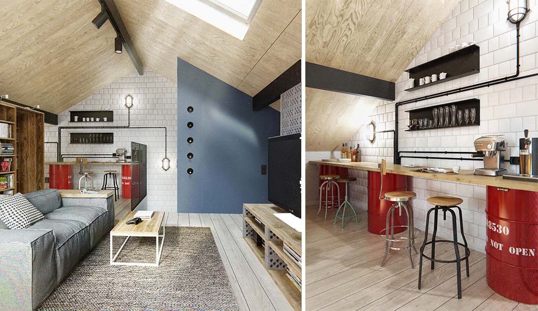 Duplex stile nordico industrial Mosca_2